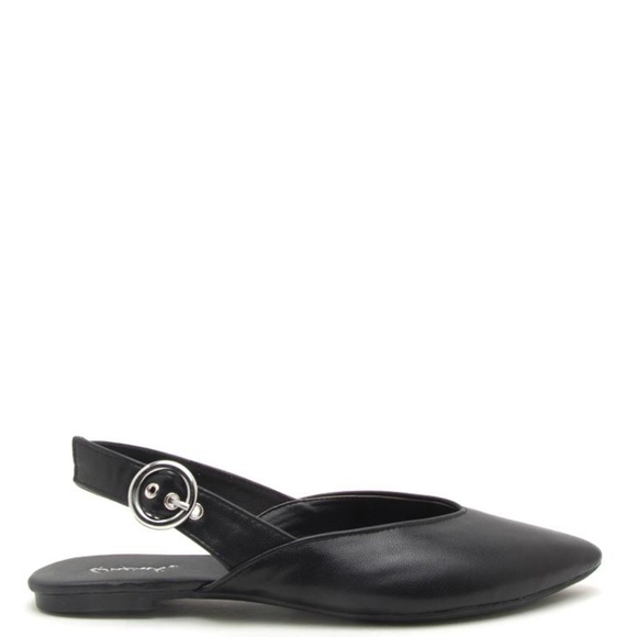 Black Slingback Flats - Picture 2 of 4